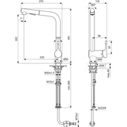 Ideal Standard - Küchenarm. CERALOOK, m.herausz.HB, m.hohem Auslauf, Ausld.225mm, Edst