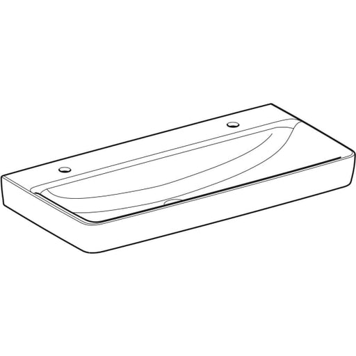 Geberit Vertriebs - RENOVA Plan Aufsatz-WT 100x48cm 2 Hahnlöcher, m.Ül., weiß, KeraTect, NEU