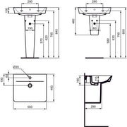 Ideal Standard - Waschtisch CONNECT AIR CUBE, 1 Hl., m.Ül., 550x460x160mm, Weiß mit IP