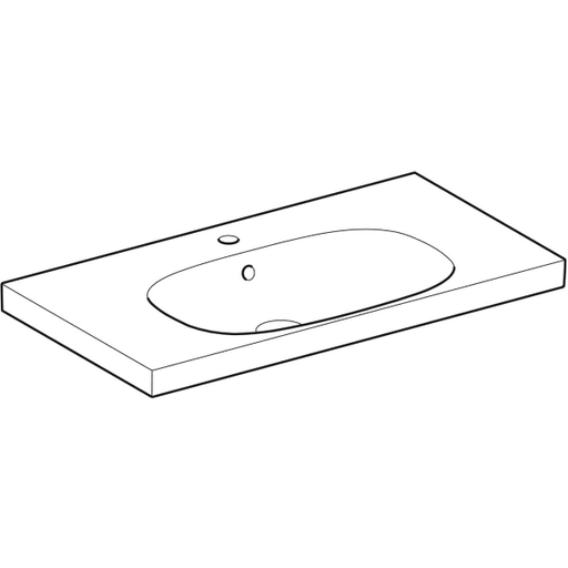 Geberit Vertriebs - Acanto Waschtisch m. Ablg., 90x48 einfache Bef., m. Hl., m. Ül., weiß