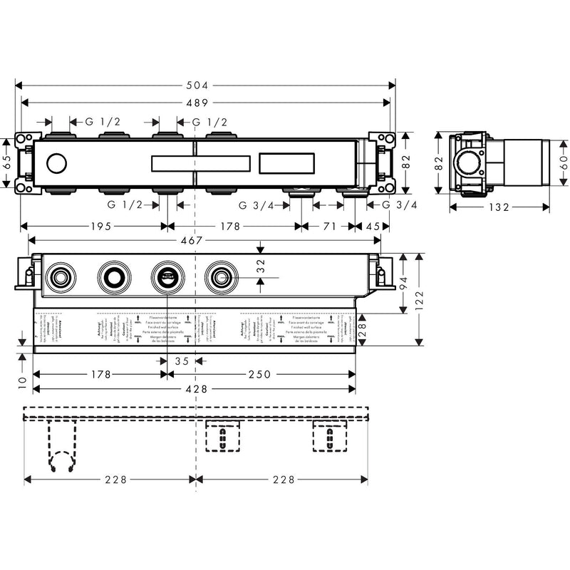 Hansgrohe - Grundset AXOR Thermostatmodul Select 2 Verbraucher