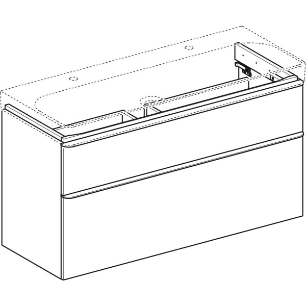 Geberit Vertriebs - Smyle Square US für WT, m. 2 Schubl. 118,4x61,7x47cm, weiß