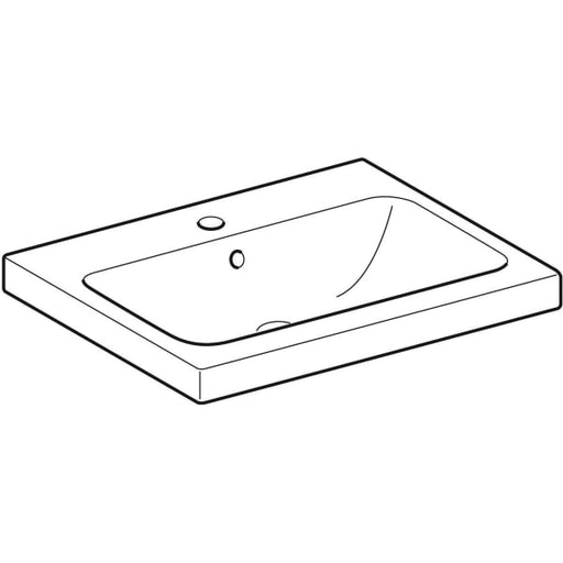 Geberit Vertriebs - iCon Light Aufsatzwaschtisch 60x48cm mit Hahnloch, mit Überlauf, weiß