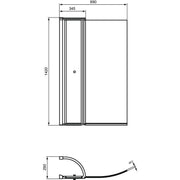 Ideal Standard - Duschwand CONNECT AIR, mit Tür, aus Glas