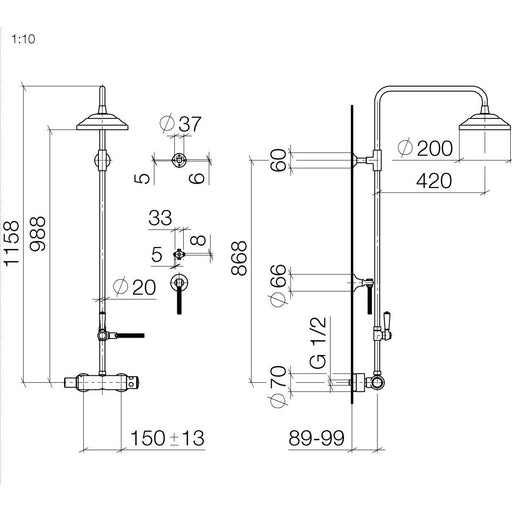 Dornbracht - mit Brause-Thermostat MADISON 34459360 platin gebürstet