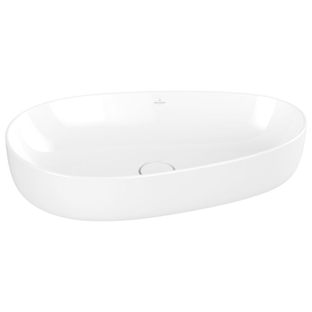 VILLEROY & BOCH - Aufsatzwaschbecken Antao 650x400mm Asymmetrisch o. ÜL. Weiß Alpin cplus