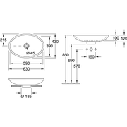 VILLEROY & BOCH - Aufsatzwaschtisch LOOP&FRIENDS 515111 630x430 weiß