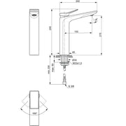 Ideal Standard - WT-Armatur CONCA, m.verl.Sockel, o.Ablgarn., Ausld.150mm, Brushed Gold
