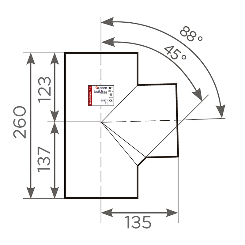 Fornatis - Abzweig DN 125x125 88 Grad