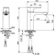 Ideal Standard - WT-Arm. CONNECT AIR, Grande, 5l/min., o.Ablgarn., Ausld.125mm, Magnetic grey