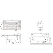 VILLEROY & BOCH - Quaryl-Badewanne A18 rechteck KF 1800x800x450mm mit Wannenfüßen weiß