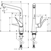 Hansgrohe - Spültischmischer METRIS SELECT Schwenkauslauf chrom