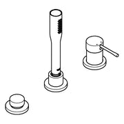 Grohe - 3-Loch EH-Wannenkombin. ESSENCE 19976 mit Handbrause Euphoria C chrom