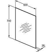 Ideal Standard - Spiegel MIRROR&LIGHT, 30W, m. Ambientelicht, 500x26x700mm