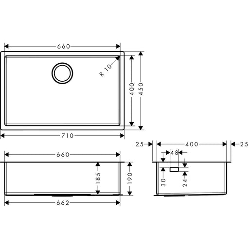Hansgrohe - Unterbauspüle 660 S719-U660