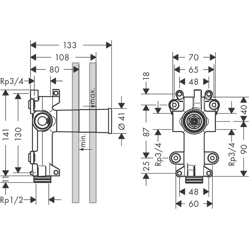 Hansgrohe - Brausenmodul Unterputz AXOR STARCK Grundset