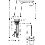 Hansgrohe - Elektronik Waschtischmischer METRIS 31101 chrom Batteriebetrieb o.Mischung