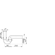 Dallmer - Röhren-Siphon 100/0, 2xDN50 o.WA-Anschluss