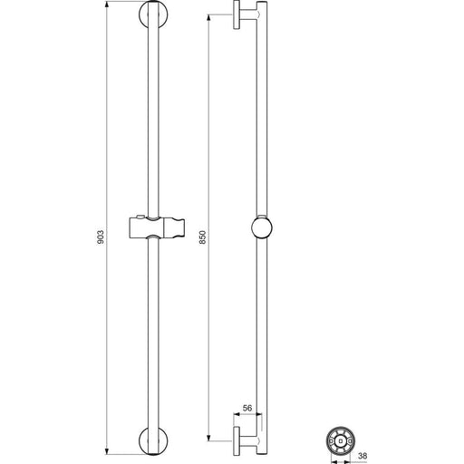 Ideal Standard - Brause Stange 900mm IDEALRAIN B9422 chrom