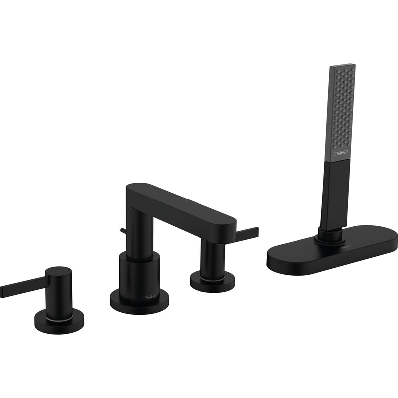 Hansgrohe - 4-Loch Wannenarmatur FINORIS F-Set Wannenrandmontage mit sBox mattschwarz