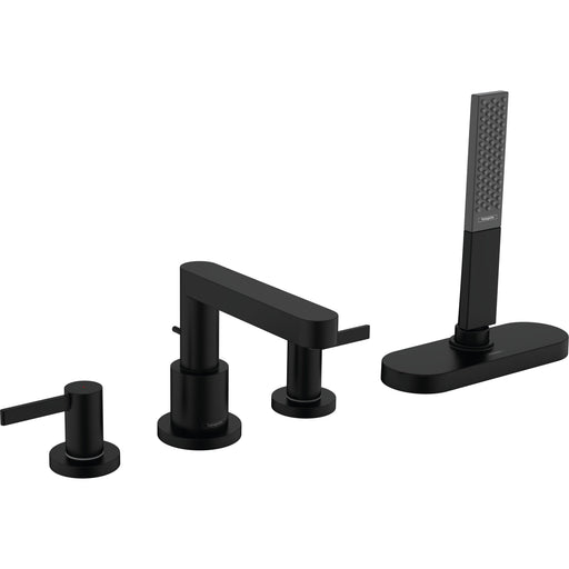 Hansgrohe - 4-Loch Wannenarmatur FINORIS F-Set Wannenrandmontage mit sBox mattschwarz
