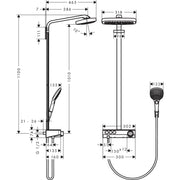 Hansgrohe - Showerpipe RAINDANCE Select E Air 3jet Kopfbrause 300mm 27127000 chrom