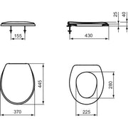 Ideal Standard - WC-Sitz CONTOUR 21 mit Stangenscharnier, weiß