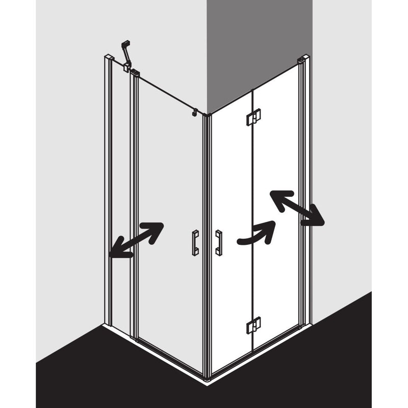 Kermi Duschdesign - Eckeinstieg LIGA 2CR 10020 BV 975-1000/2000 SIMG ESG klar