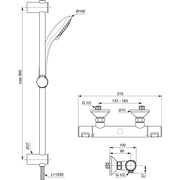 Ideal Standard - Brausetherm.AP CERATHERM25,Ausld80mm, m.Brausegarnitur, Br.Stg.60mm, Chrom