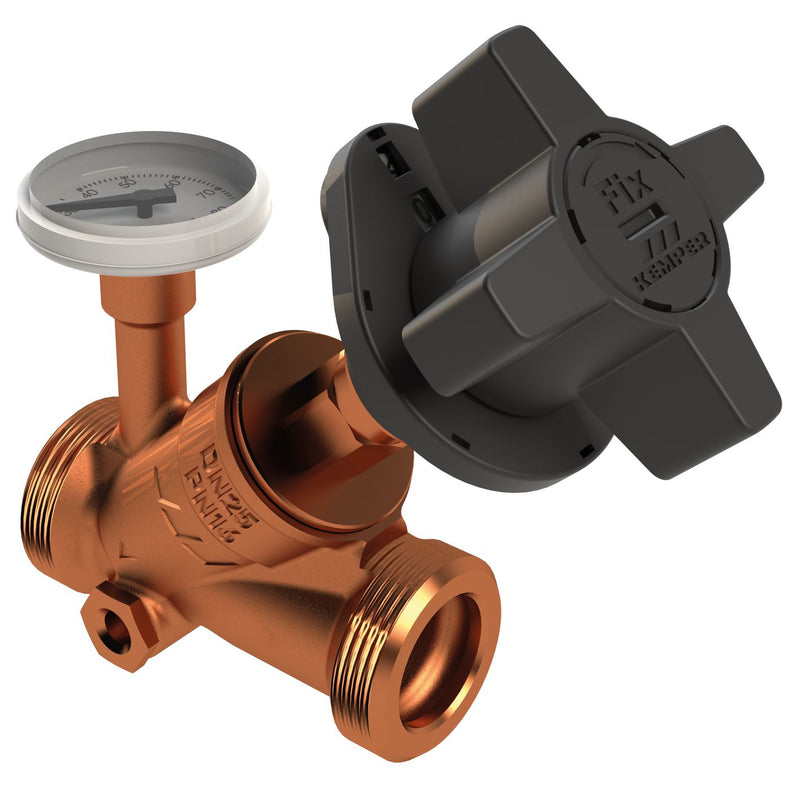 Gebr. Kemper - MULTI-FIX-PLUS Regulierventil manuell, m. Entlst., m. Therm., AG, DN15