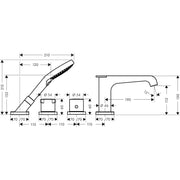 Hansgrohe - 4-Loch Wannenarmatur AXOR CITTERIO E chrom Wannenrand mit Thermostat