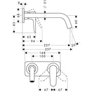 Hansgrohe - Waschtisch EHM UP AXOR CITTERIO M 34115 chrom Fertigset langer Auslauf