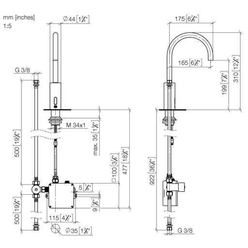 Dornbracht - Waschtischarmatur META m Infrarot-Se. 44521660-00 Chrom