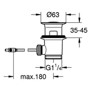 Grohe - Ablaufgarnitur 28910 1 1/4 für Waschtisch matt black