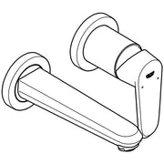 Grohe - 2-Loch-Waschtisch EURODISC 19573 Wandmontage Fertigset für 32635 chrom