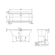 VILLEROY & BOCH - BW Squaro Edge 12 1600x750x475mm re-eckig m. Sys HC TP2 Zul. Weiß Alpin