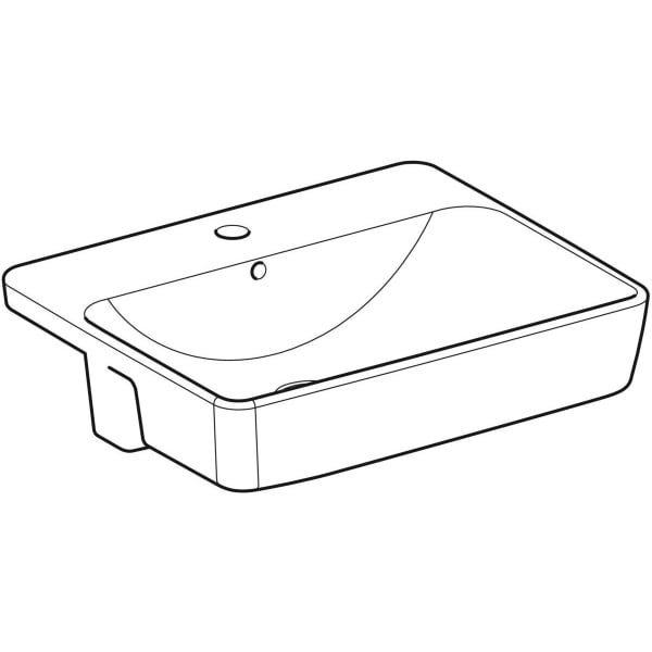 Geberit Vertriebs - Halbeinbauwaschtisch VARIFORM, quadr. 55x45cm, m. Hl, m. Ül., weiß