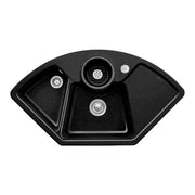 VILLEROY & BOCH - Eck-Spültisch SOLO ECK, 670802 107,5x60,m.Excenterb.,Cplus,chromit
