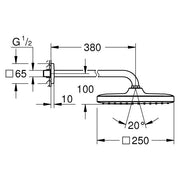 Grohe - Kopfbrausenset TEMPESTA Cube 250 26687 Brausearm 380mm chrom