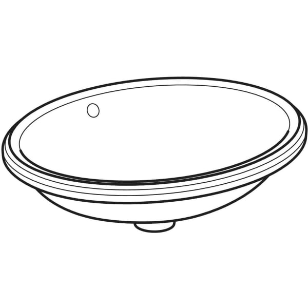 Geberit Vertriebs - Unterbau-WT VARIFORM, oval, 500x400mm ohne Hahnloch, mit Überlauf, weiß