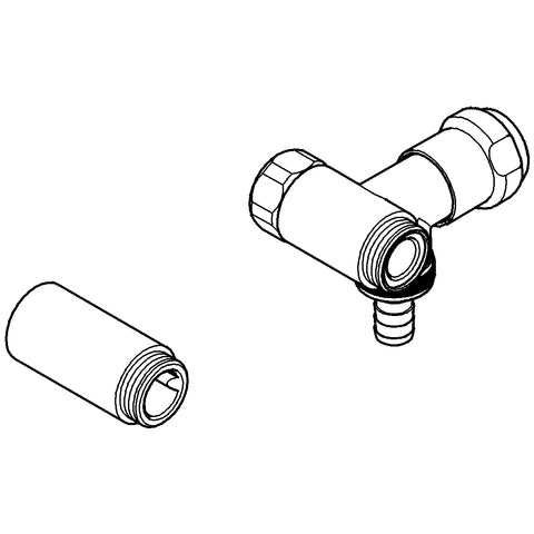 Grohe - WAS-Ventil Batt. 41043 Design-Gr. DN20 Anschluss rechts für 1/2 chrom