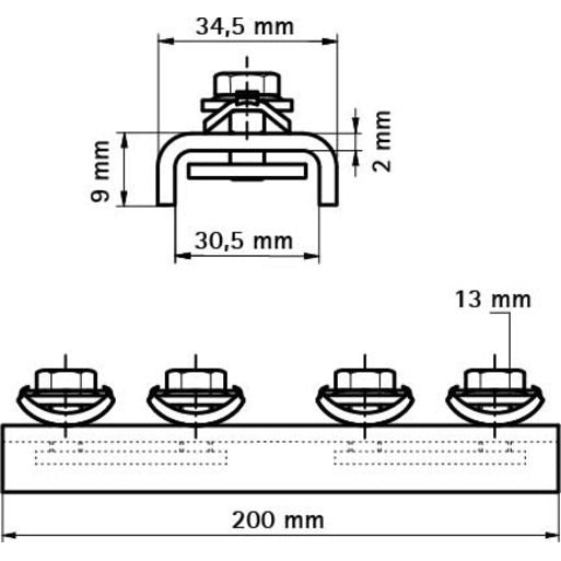 Walraven - Schienenverb.RAPID RAIL Typ 654, 6543001 elektr.verz., pass. zu WM 1,15,2, p.Stk