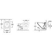 VILLEROY & BOCH - T-WC sprd-los O.novo 7667R0 350x540x330mm ov Abg. waagr. DF we Alpin