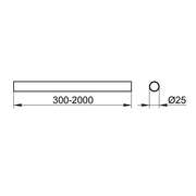 KEUCO - Brausevorhangstange PLAN 14930 300mm chrom