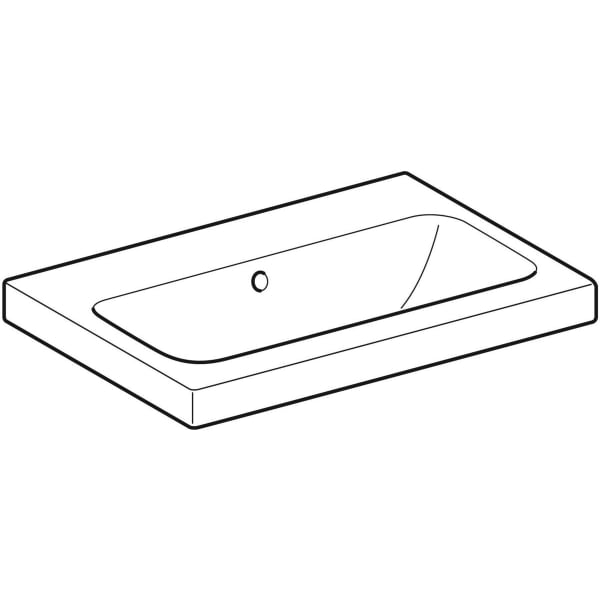 Geberit Vertriebs - iCon Light WT 60x42cm, verk. Ausld. ohne Hahnloch, mit Ül., weiß, KeraTect