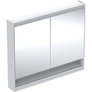 Geberit Vertriebs - ONE Spiegelschrank mit Ni/Comf.Light 2 Türen, AP-Mont., 105x90x15cm, weiß