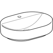 Geberit Vertriebs - Aufsatz-WT VARIFORM, elliptisch 600x450mm, mit Hahnloch, o. Ül., weiß