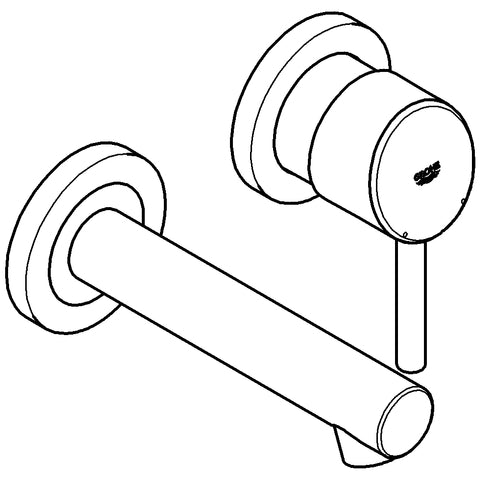 Grohe - 2-Loch-WT-Armatur CONCETTO 19575 Fertigset für 32635 chrom