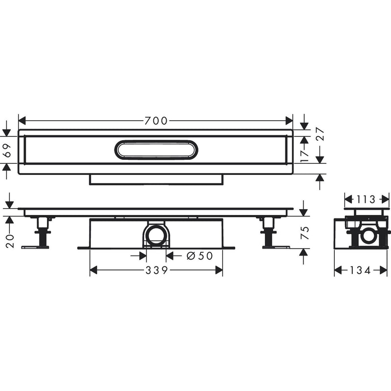Hansgrohe - Komplettset uBox universal für Standardinstall.700mm für DR FS