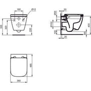 Ideal Standard - WC-Paket i.life S WC Randlos m.WC-Sitz Softclosing 360x485x375mm Weiß